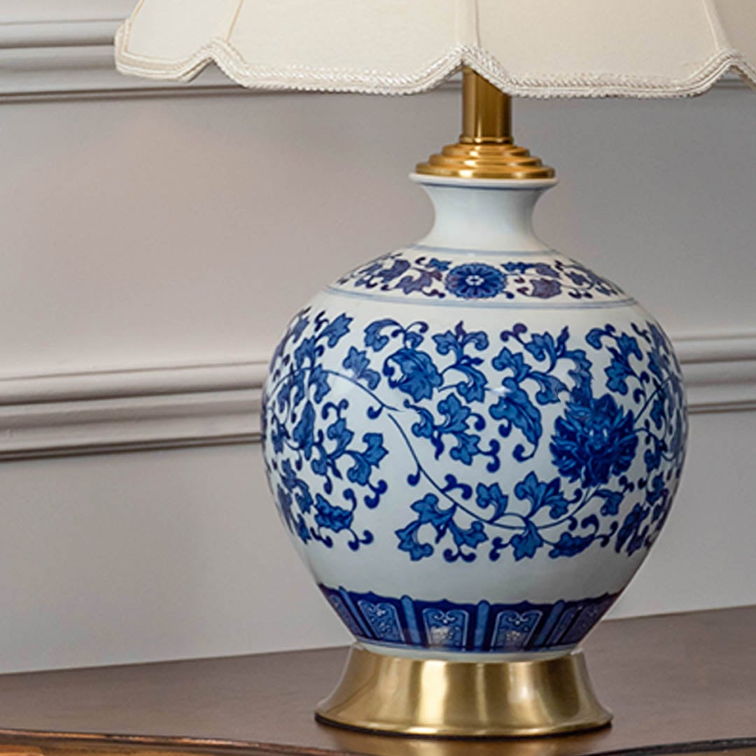 Eske Decorative Ceramic Table Lamp Closeup