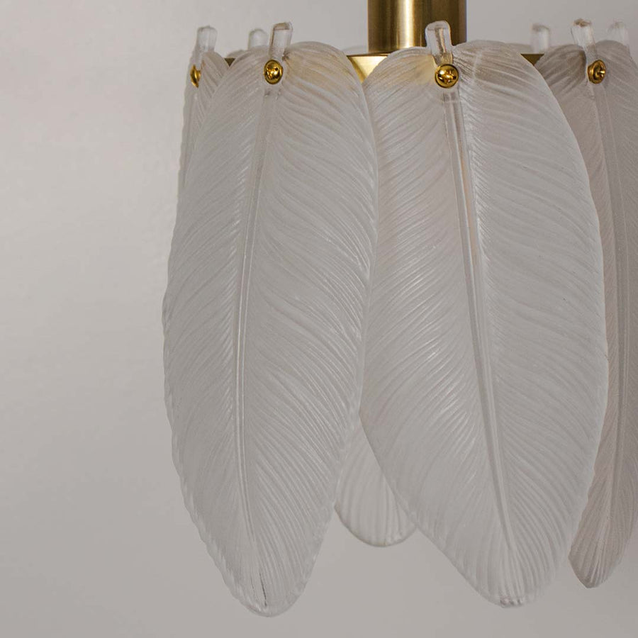 Feather Light Fixture Hanging Lamp Closeup