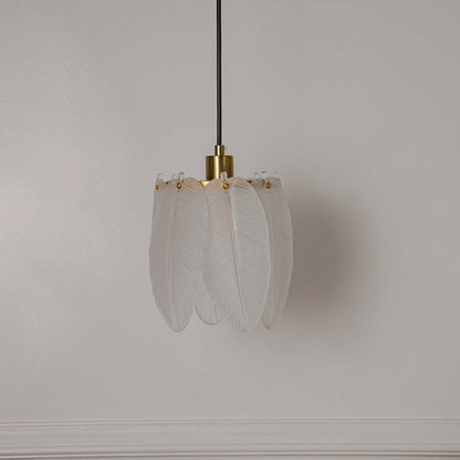 Feather Light Fixture Hanging Lamp Light Off White Background