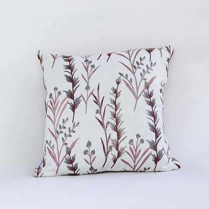 Fern Designer Copper Brown Embroidered Cushion Cover