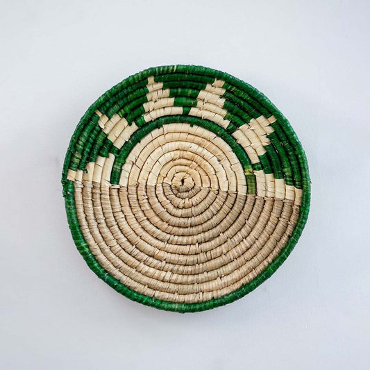 First Light Handwoven Sabai Grass Hanging Wall Basket - Green