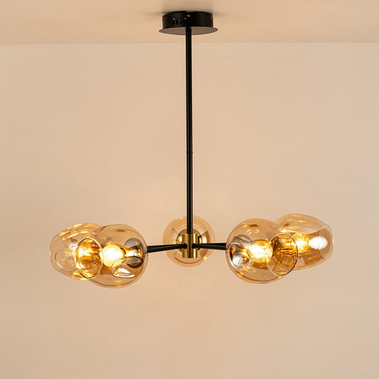 Flannel 5 Linear Chandelier - Amber
