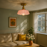Fleur Glass Ceiling Light - Pink