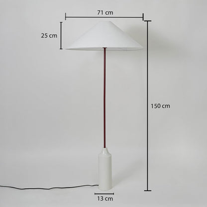 Floor lamp with 150 cm height 71 cm shade width and 13 cm base diameter displayed with dimension labels.