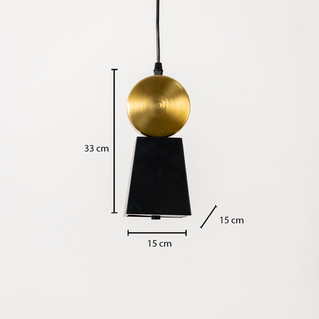 Dimension view of the pendant light marked with 33 cm height and 15 cm width clearly showing its size and proportions on a white background.