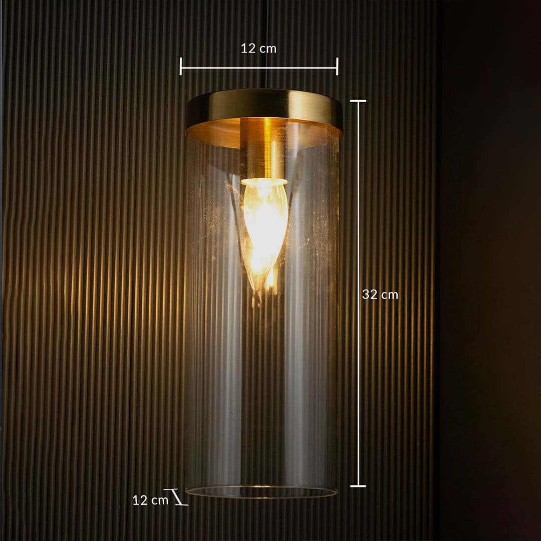 Metal cage pendant light shown with measurements displaying a 24 cm top width 24 cm base width and 36 cm height highlighting its tall curved wire frame structure.