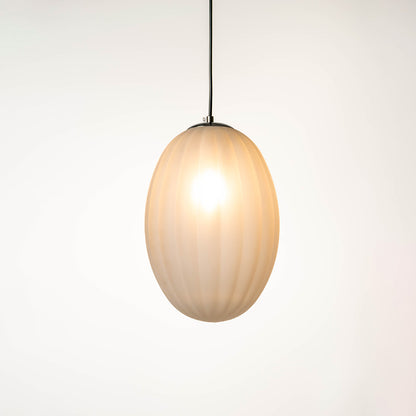 Glass Pendant Light - Oval & Chrome