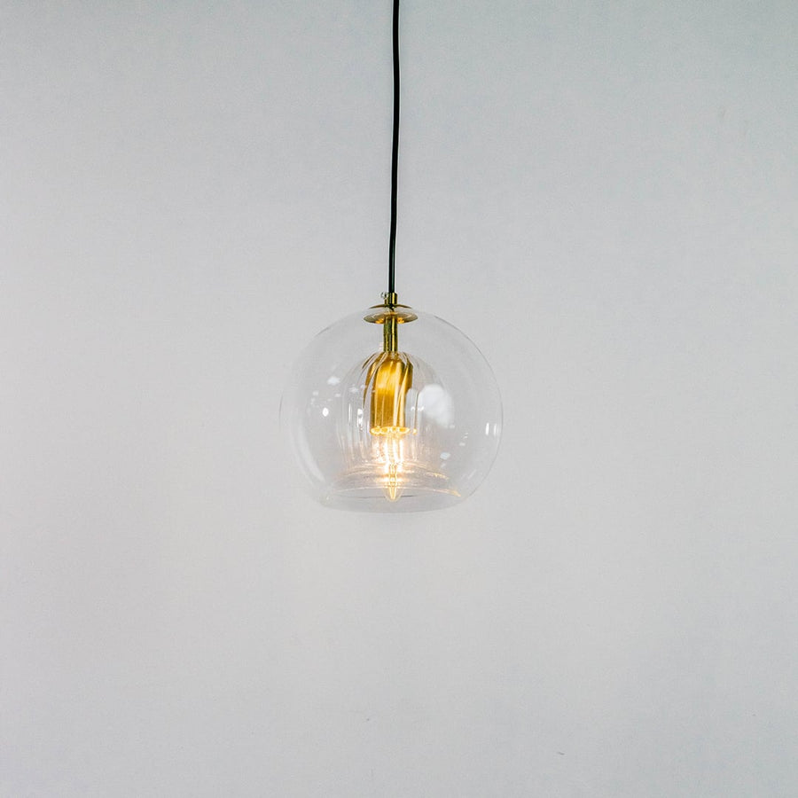 Glass Round Ball Hanging Pendant Lamp Light On White Background
