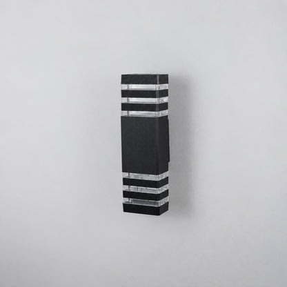 Glass Up & Down Wall Light - Black