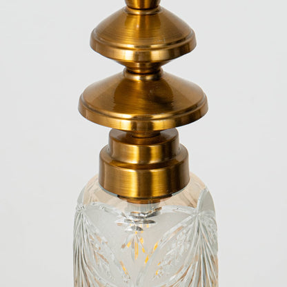 Classic brass pendant light with floral cut glass shade ideal for kitchen counter or vintage hallway lighting decor.