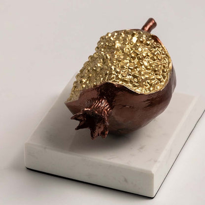 Gold Plated Pomegranate Sculpture Modern Home Decor Small Side Angel