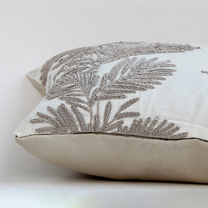 Golden Embroidered Cotton Cushion Cover