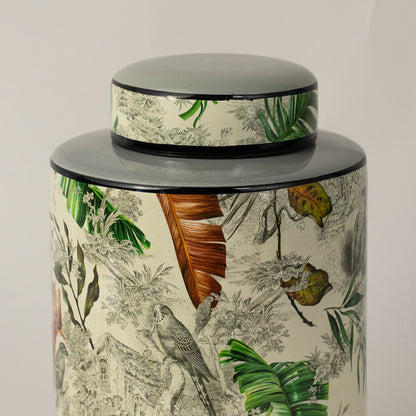 Green Ceramic Jar with Lid - Small