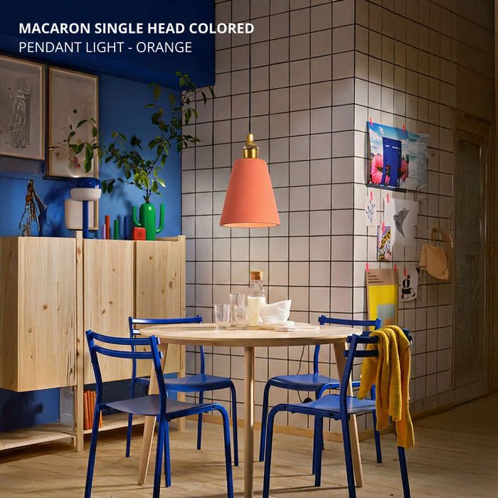 Macaron Single Head Colored Pendant Light - Orange