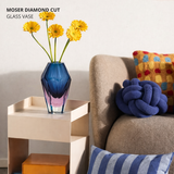 Moser Diamond Cut Glass Vase