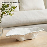 Hamptons Coral Ceramic Bowl - White