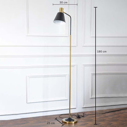 Floor lamp with size reference showing height 180 cm 25 cm round base and 30 cm lampshade ideal for homes and offices.