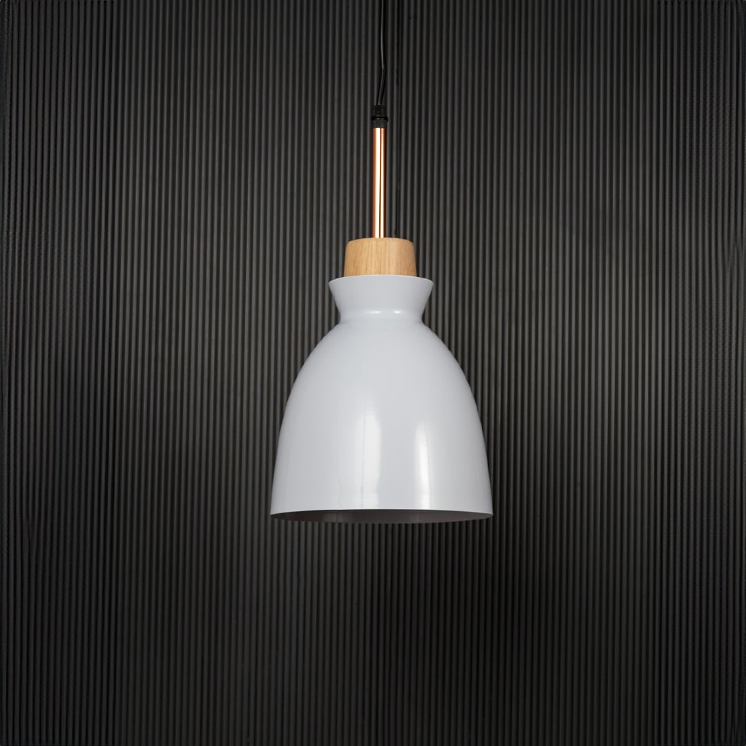 Horn Pendant Light White Light Off Black Background
