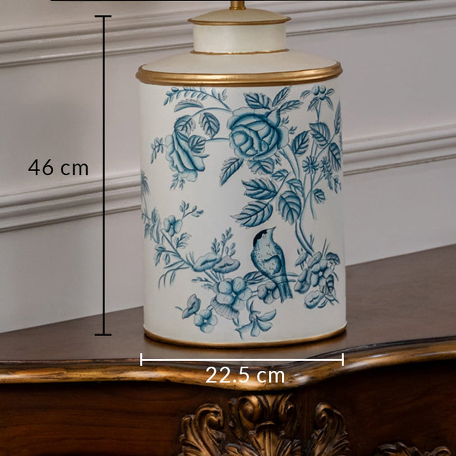 Table lamp dimensions image showing height 46 cm and width 22.5 cm clearly marked for accurate bedside console or side table placement.