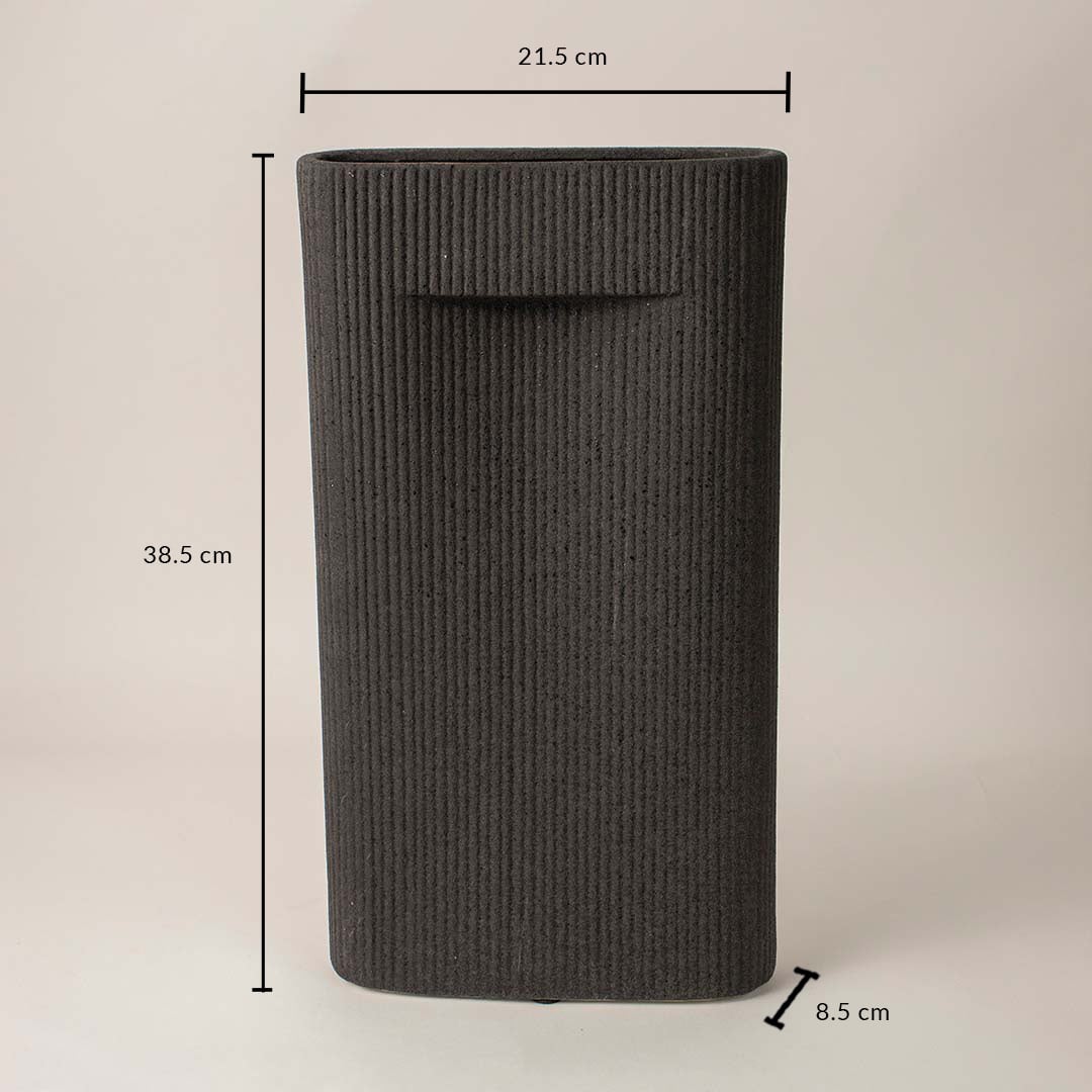 Industrial Black Ceramic Vase - Large