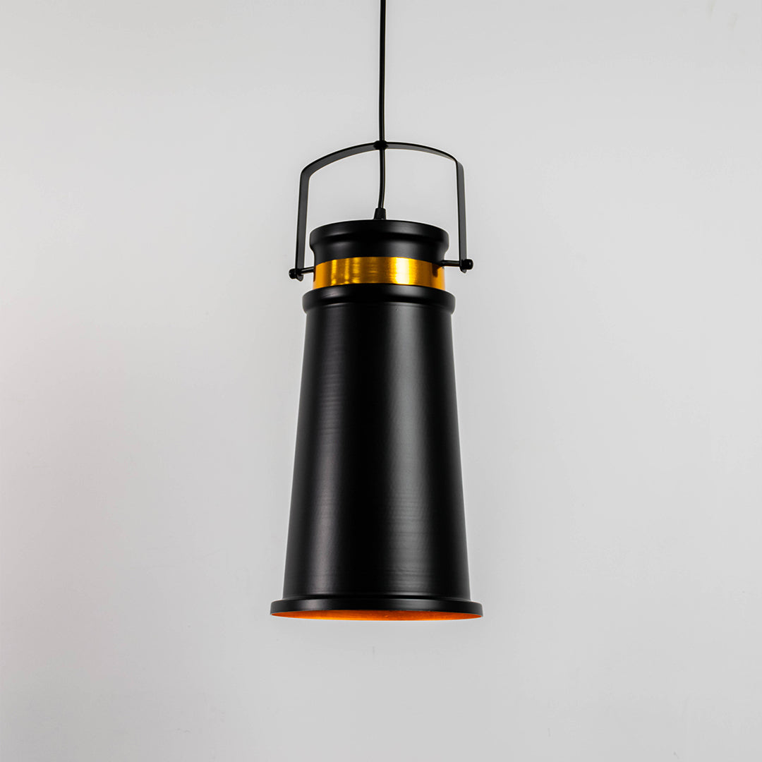 Industrial Matte Black Metal Hanging Light
