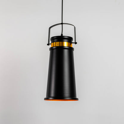 Industrial Matte Black Metal Hanging Light