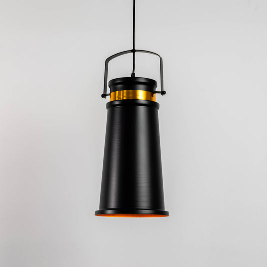 Industrial Matte Black Metal Hanging Light