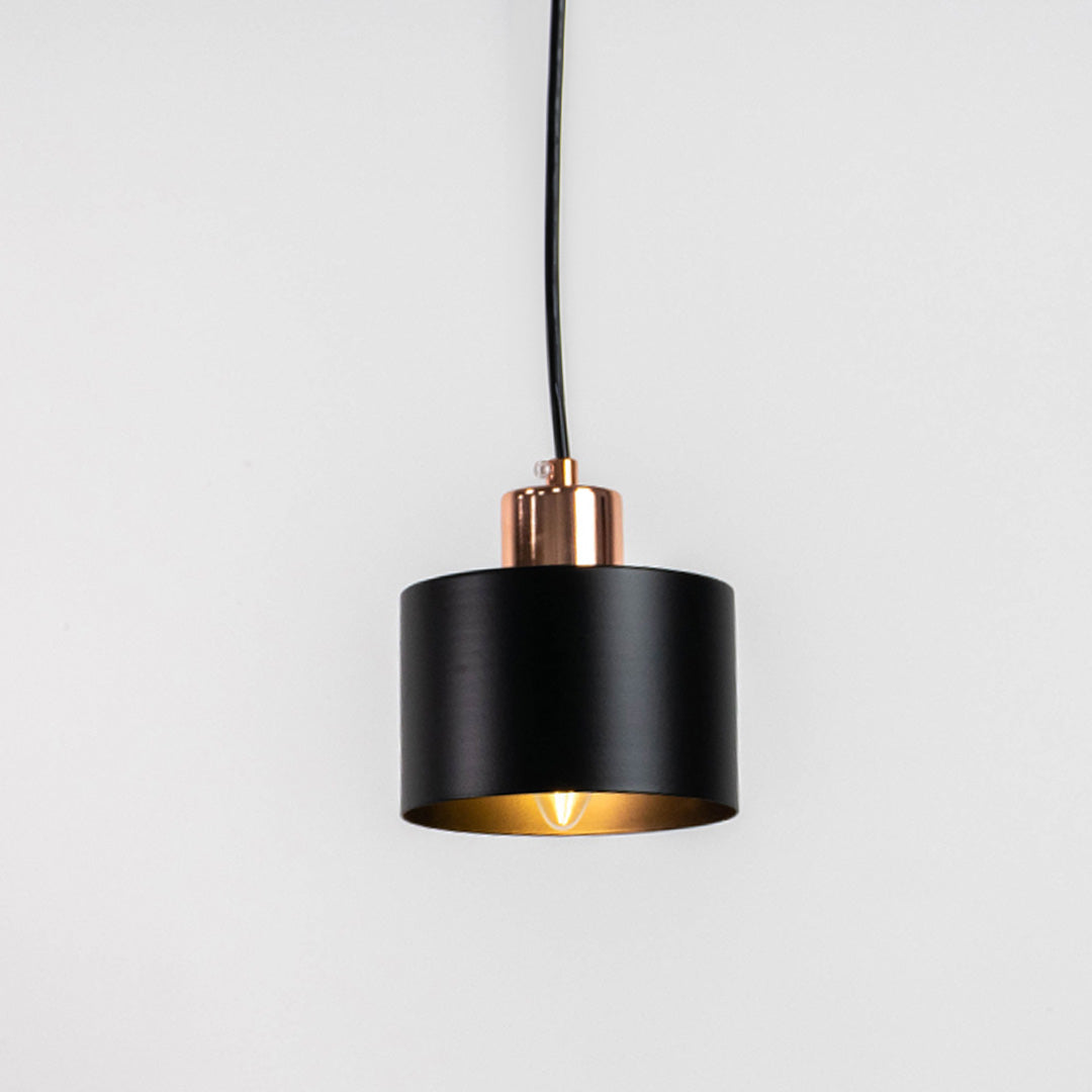 Industrial Style Black & Rose Gold Metal Pendant Light