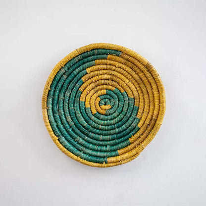 Intriguing Handwoven Sabai Grass Hanging Wall Basket - Yellow