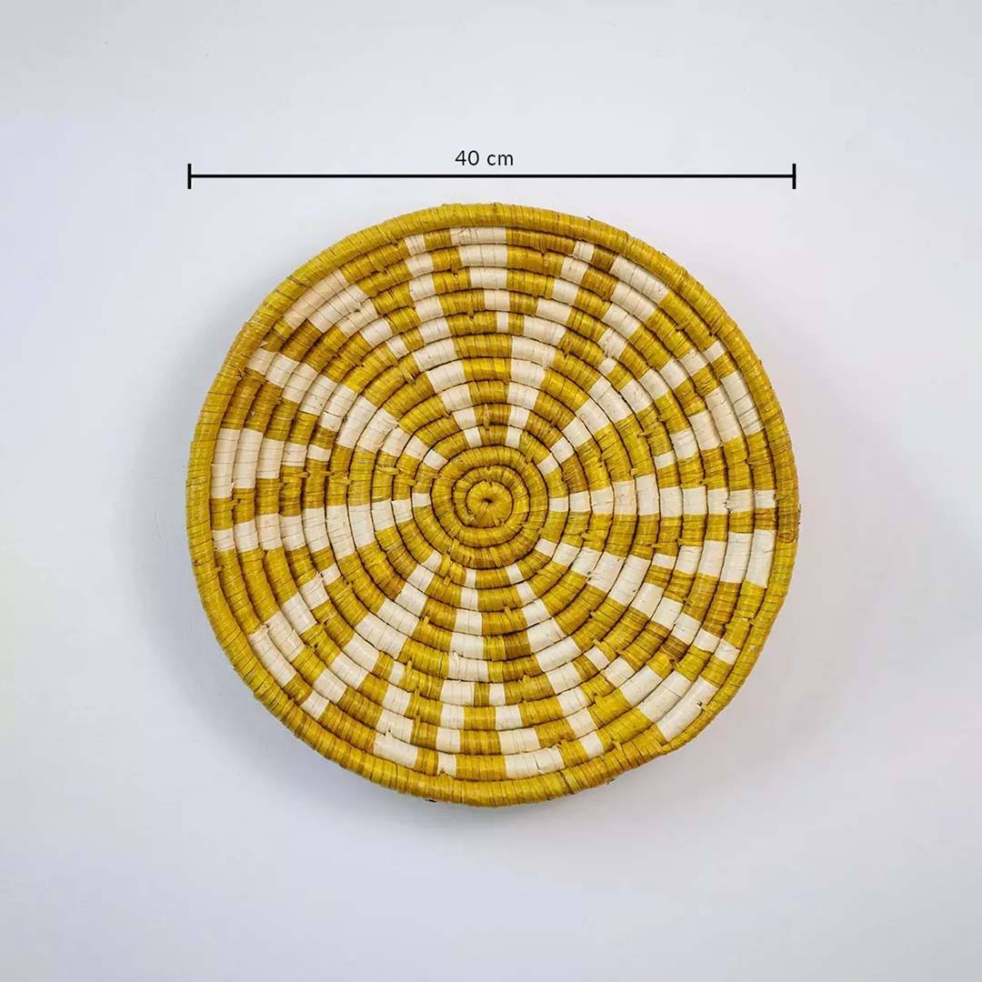 Inviting Sunflower Handwoven Sea Grass Hanging Wall Basket - Yellow