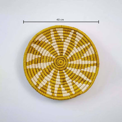 Inviting Sunflower Handwoven Sea Grass Hanging Wall Basket - Yellow