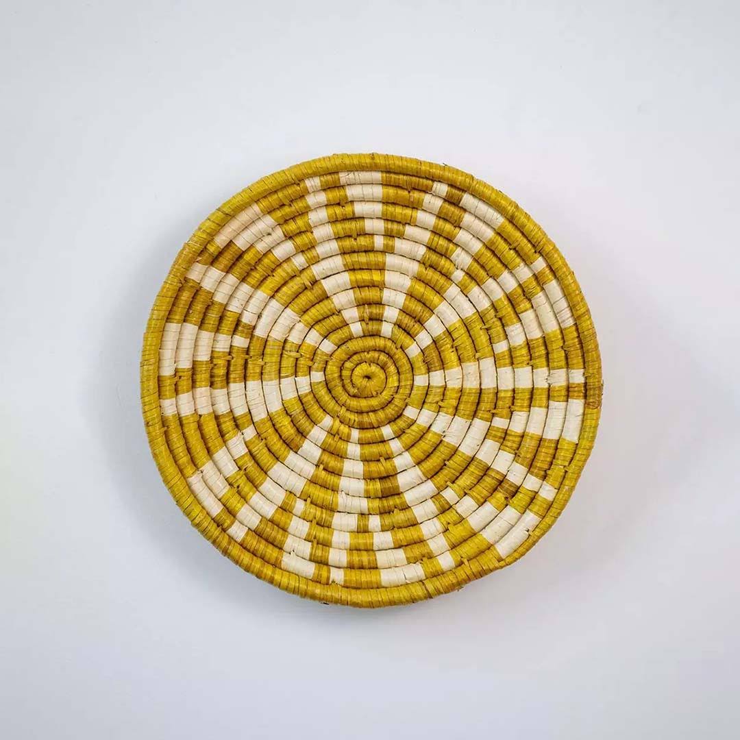 Inviting Sunflower Handwoven Sea Grass Hanging Wall Basket - Yellow