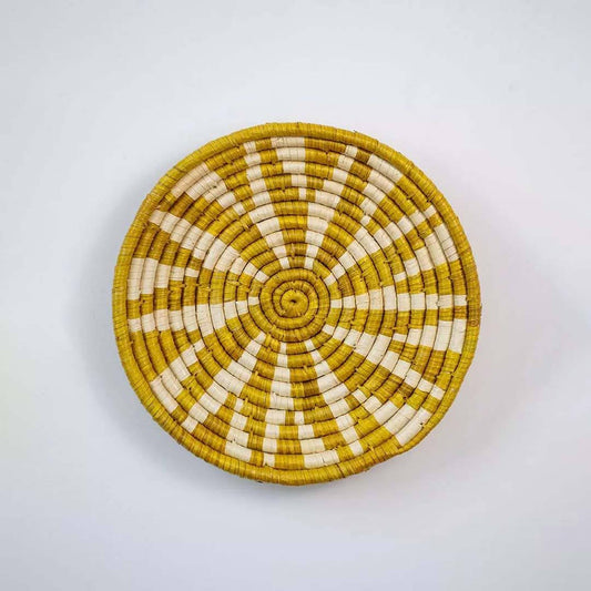 Inviting Sunflower Handwoven Sea Grass Hanging Wall Basket - Yellow