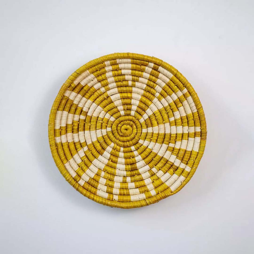 Inviting Sunflower Handwoven Sea Grass Hanging Wall Basket - Yellow
