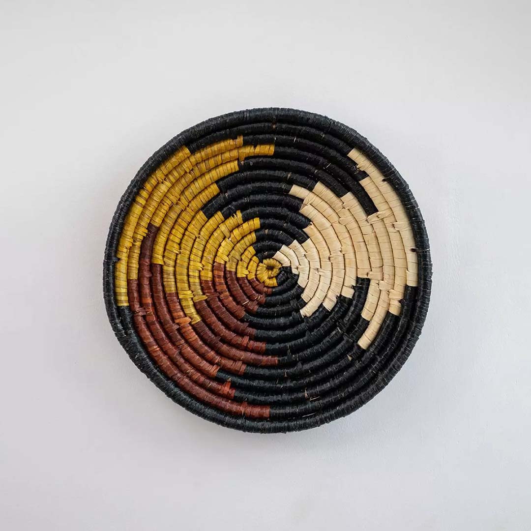 Kabilar Handwoven Sabai Grass Hanging Wall Basket - Black