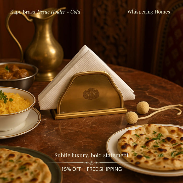 Kapo Brass Tissue Holder - Gold