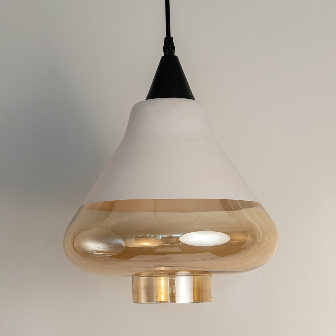 Kubica Modern White Amber Hanging Lamp