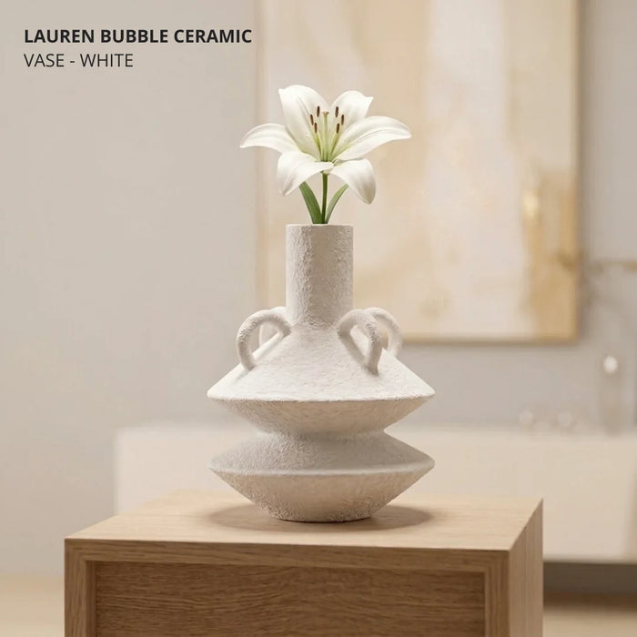 Lauren Bubble Ceramic Vase - White