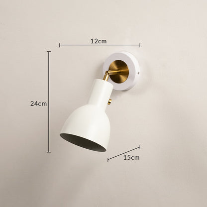 White metal wall light with 24 cm height 12 cm width and 15 cm depth for modern decor styling spaces.
