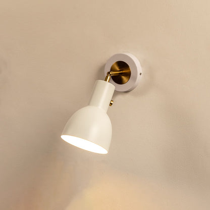 Modern white metal wall light with warm glow for elegant hallway and luxury decor styling spaces.