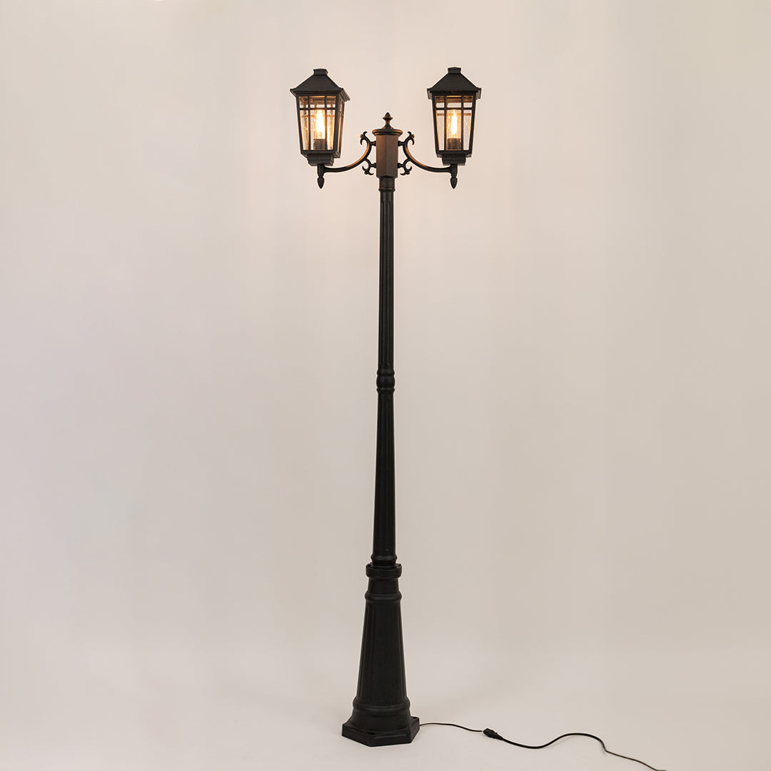 Lodge 2-Light Birdcage Outdoor Pole Lamp