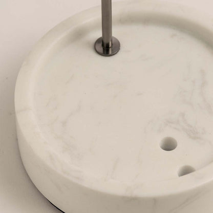 Detailed closeup of the upper metal ring of the vase displaying smooth finish and polished craftsmanship.