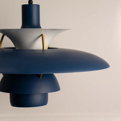 Louis Poulsen PH5 Inspired Pendant Light Blue Closeup