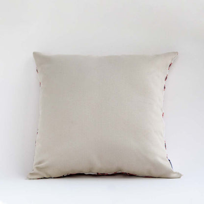 Backside of the cushion cover shown in a soft cotton beige fabric offering a clean minimal look with a breathable durable and skin friendly texture suitable for modern home décor.