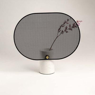 Lvvish Marble Flower Vase With Oval Metal Mesh
