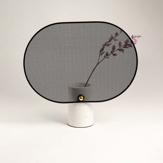 Lvvish Marble Flower Vase With Oval Metal Mesh