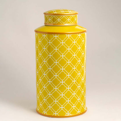 Majestic Pattern Yellow Decorative Jar - Large