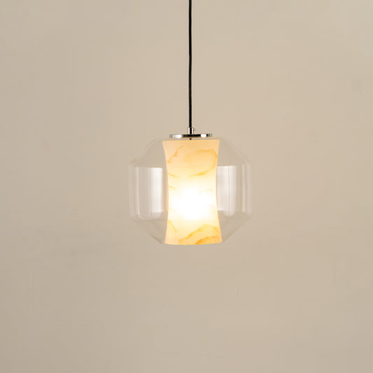 Marble Grain Glass Round Pendant Lamp