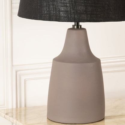 Taupe ceramic table lamp base with matte finish showcasing contemporary design and refined decorative appeal.