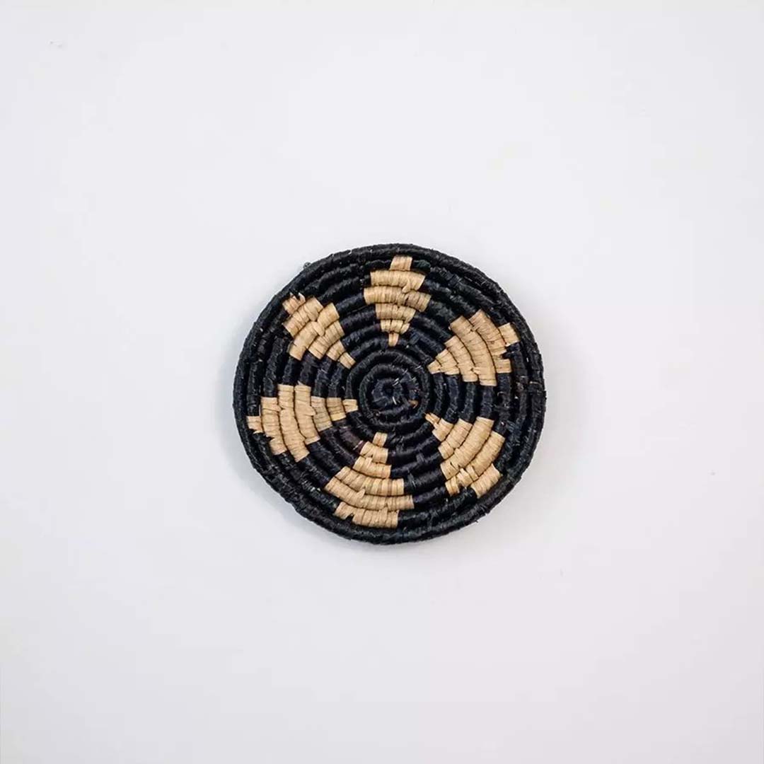 Medieval Touch Handwoven Sabai Grass Hanging Wall Basket Small - Black